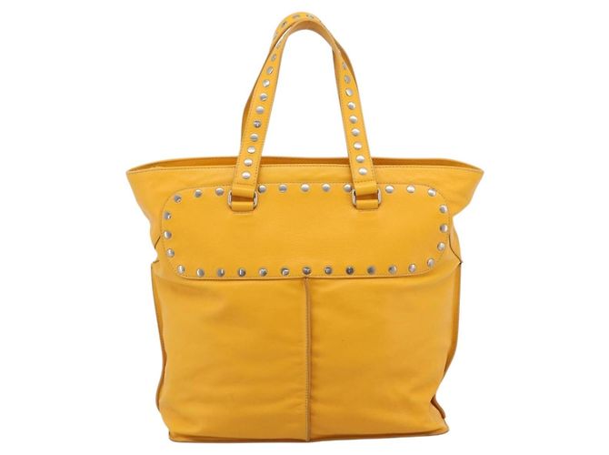 Céline CELINE Hand Bag Leather Yellow Silver - vista 3