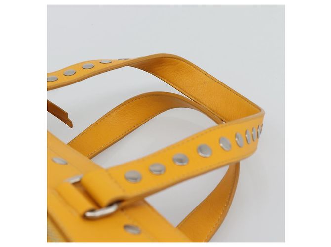 Céline CELINE Hand Bag Leather Yellow Silver - vista 8