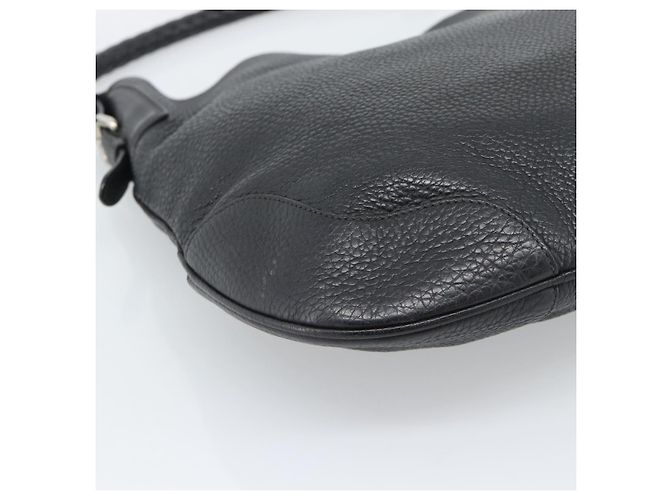 PRADA Shoulder Bag Leather Black Silver - vista 13