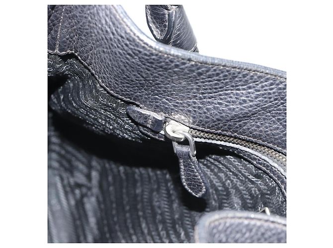 PRADA Shoulder Bag Leather Black Silver - vista 20