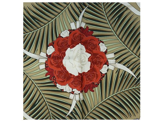Hermès HERMES Carre 90 Scarf Silk Beige Green - vista 6