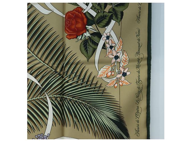 Hermès HERMES Carre 90 Scarf Silk Beige Green - vista 7