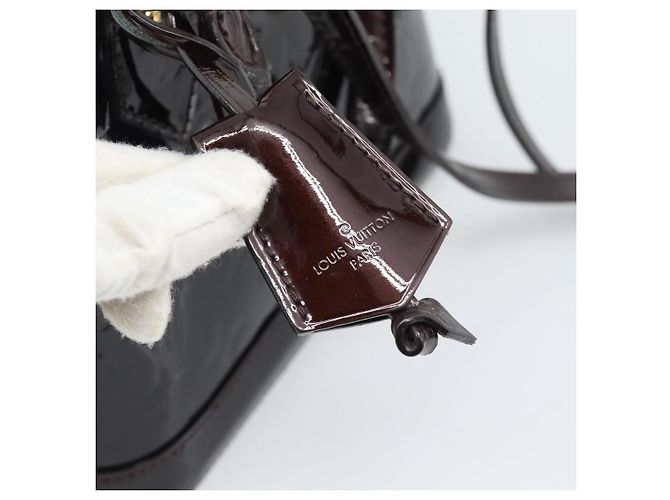 LOUIS VUITTON Monogram Vernis Alma BB Hand Bag Amarante M91678 LV - vista 16
