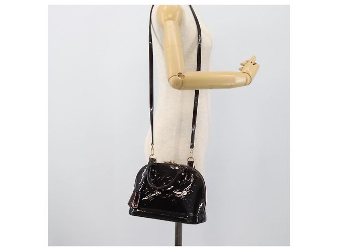 LOUIS VUITTON Monogram Vernis Alma BB Hand Bag Amarante M91678 LV - vista 24