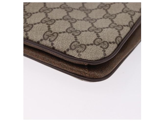 GUCCI GG Supreme Shoulder Bag PVC Leather Beige Gold Tone - vista 13