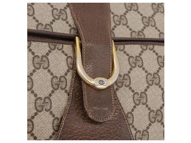 GUCCI GG Supreme Shoulder Bag PVC Leather Beige Gold Tone - vista 14