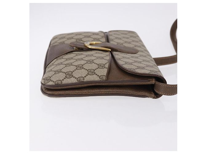 GUCCI GG Supreme Shoulder Bag PVC Leather Beige Gold Tone - vista 4