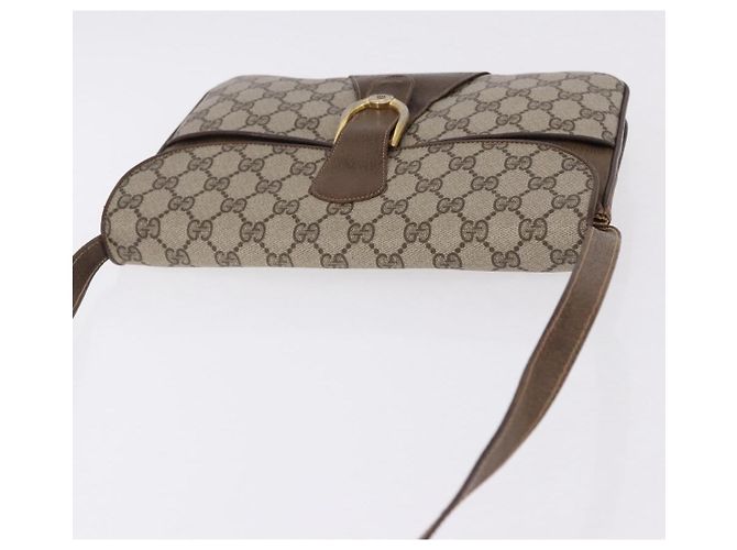 GUCCI GG Supreme Shoulder Bag PVC Leather Beige Gold Tone - vista 6