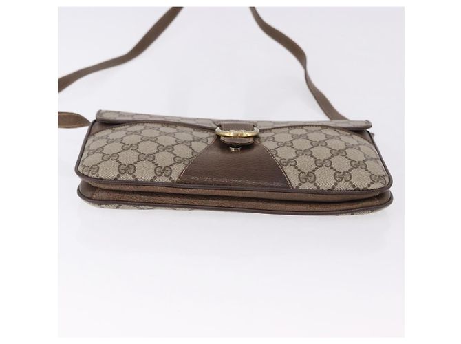 GUCCI GG Supreme Shoulder Bag PVC Leather Beige Gold Tone - vista 9