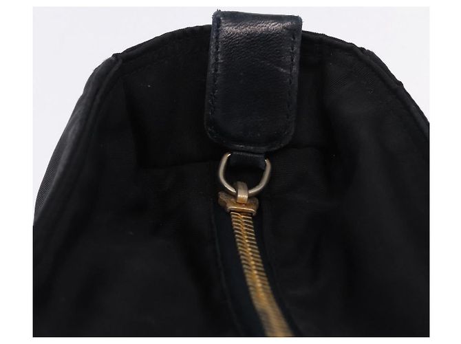 PRADA Chain Shoulder Tote Bag Nylon Black Gold - vista 14