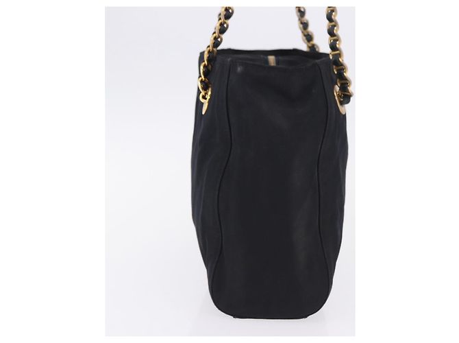PRADA Chain Shoulder Tote Bag Nylon Black Gold - vista 5