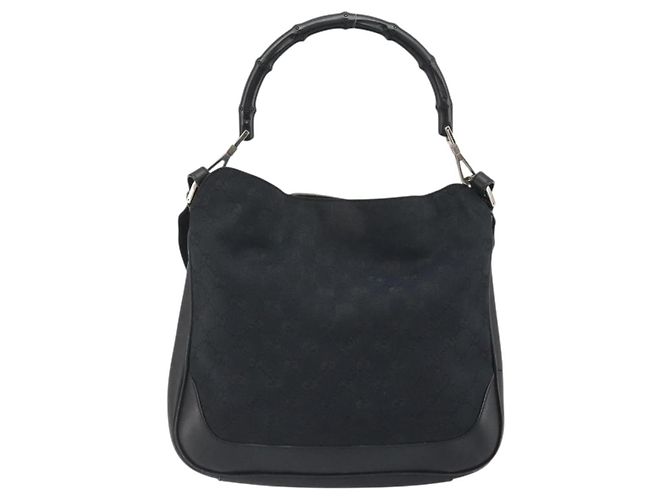 GUCCI GG Canvas Bamboo Handtasche 2-Wege Schwarz Silber 001 4095 - view 3