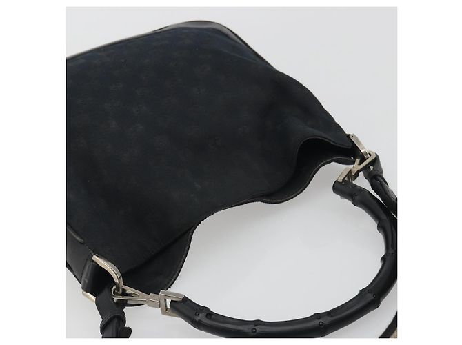 GUCCI GG Canvas Bamboo Handtasche 2-Wege Schwarz Silber 001 4095 - view 6