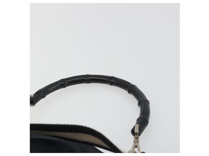 GUCCI GG Canvas Bamboo Handtasche 2-Wege Schwarz Silber 001 4095 - view 8