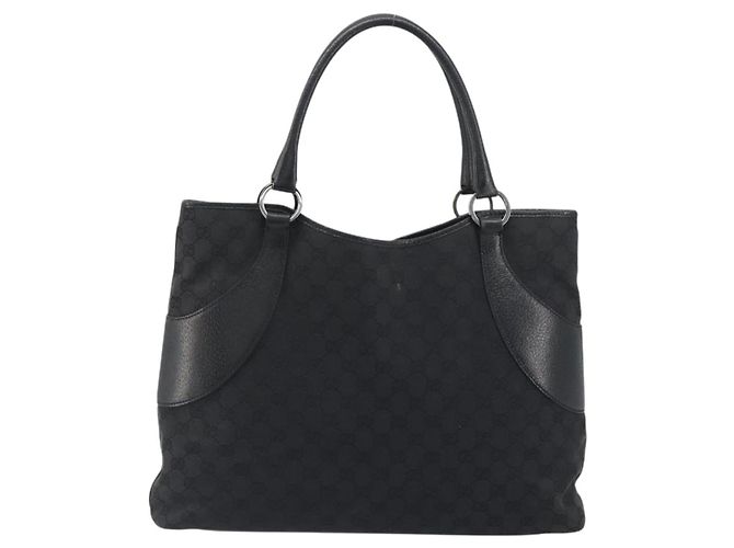 GUCCI GG Canvas Tote Bag Black Silver 113016 - vista 2