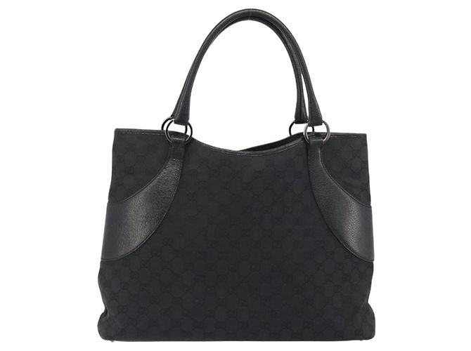 GUCCI GG Canvas Tote Bag Black Silver 113016 - vista 3