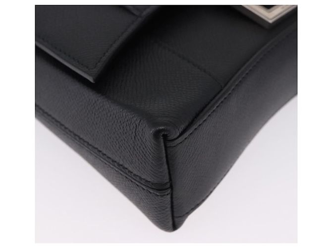 BALENCIAGA Downtown Shoulder Bag Leather Black Silver 736471 - vista 11