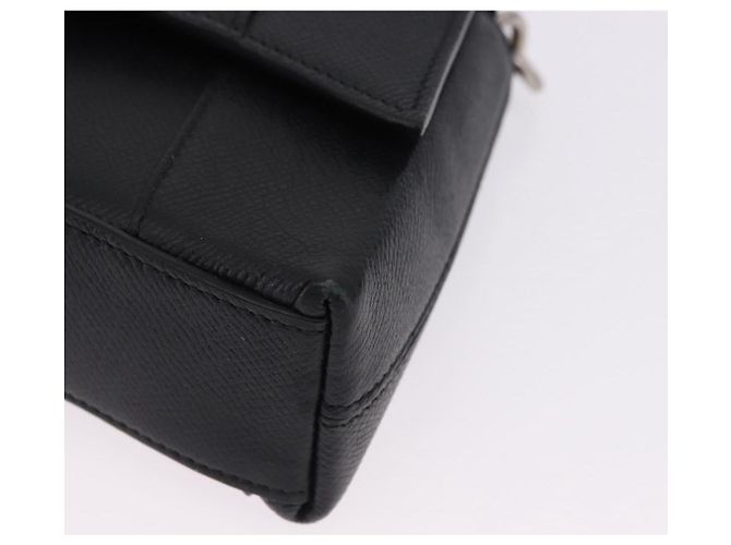 BALENCIAGA Downtown Shoulder Bag Leather Black Silver 736471 - vista 12