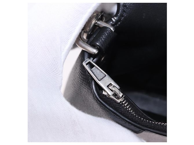BALENCIAGA Downtown Shoulder Bag Leather Black Silver 736471 - vista 23