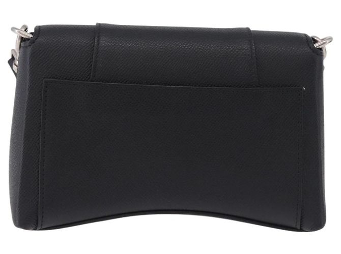 BALENCIAGA Downtown Shoulder Bag Leather Black Silver 736471 - vista 3