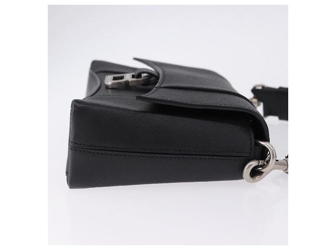 BALENCIAGA Downtown Shoulder Bag Leather Black Silver 736471 - vista 4