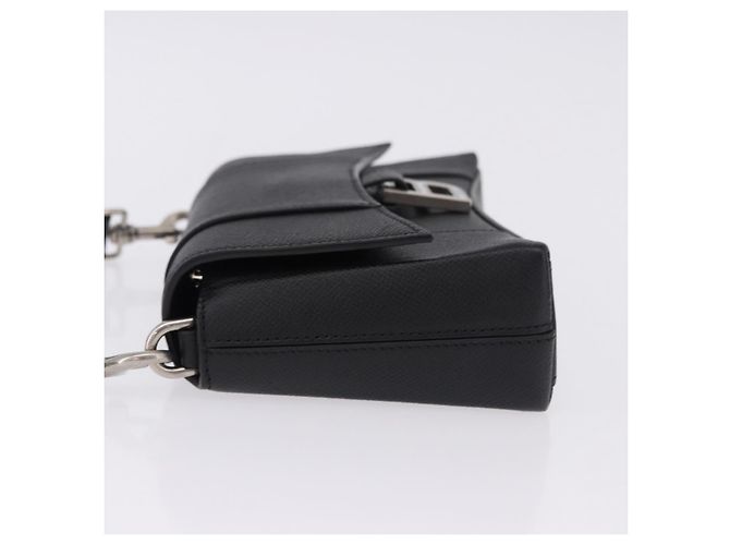 BALENCIAGA Downtown Shoulder Bag Leather Black Silver 736471 - vista 5
