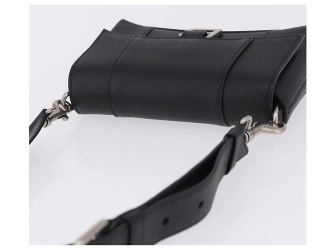 BALENCIAGA Downtown Shoulder Bag Leather Black Silver 736471 - vista 6