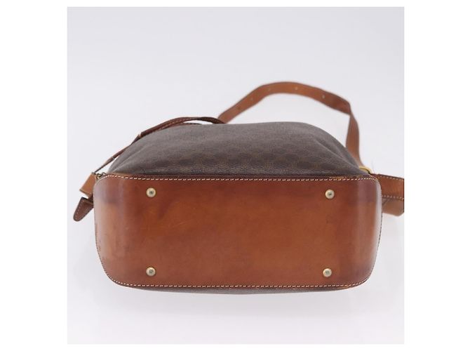 Céline CELINE Macadam Canvas Shoulder Bag PVC Leather Brown Gold - vista 10