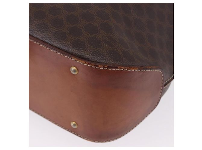 Céline CELINE Macadam Canvas Shoulder Bag PVC Leather Brown Gold - vista 12