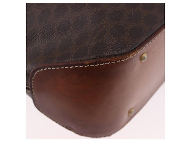 Céline CELINE Macadam Canvas Shoulder Bag PVC Leather Brown Gold - vista 13