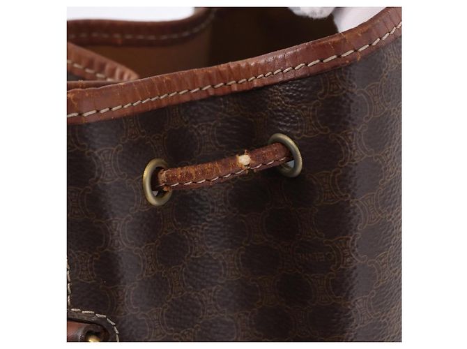 Céline CELINE Macadam Canvas Shoulder Bag PVC Leather Brown Gold - vista 18