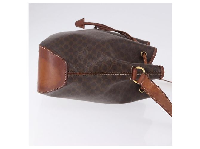 Céline CELINE Macadam Canvas Shoulder Bag PVC Leather Brown Gold - vista 4