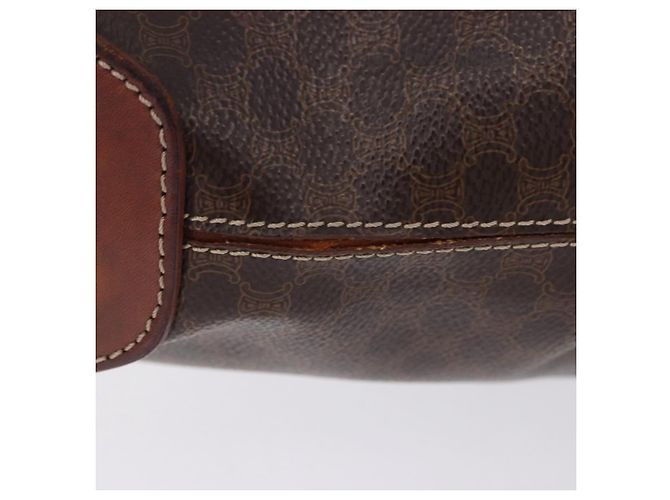 Céline CELINE Macadam Canvas Shoulder Bag PVC Leather Brown Gold - vista 5
