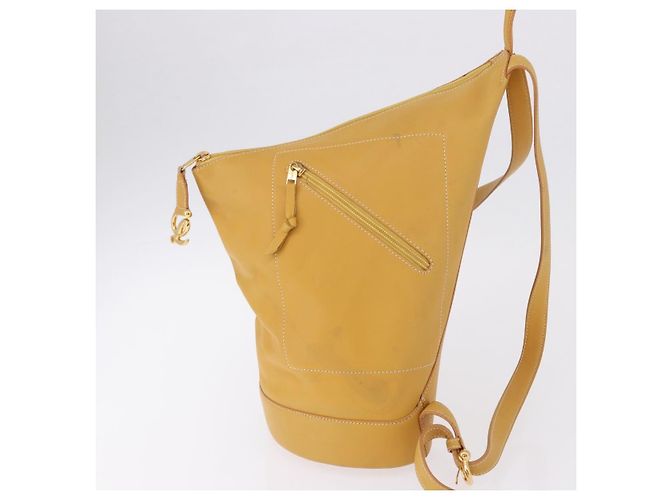 LOEWE Anton Backpack Leather Yellow Gold - vista 3