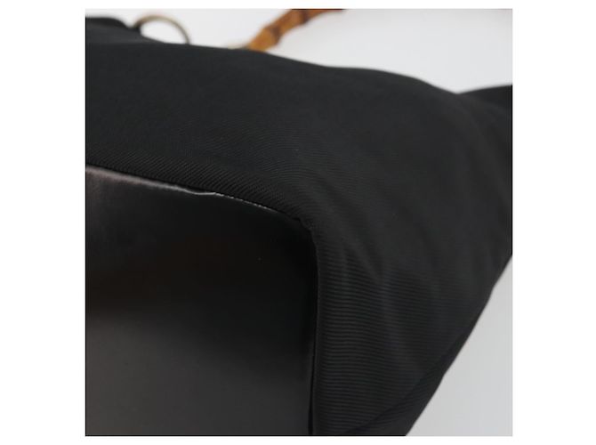 GUCCI Bamboo Hand Bag Nylon Black Silver - vista 10
