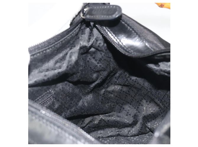 GUCCI Bamboo Hand Bag Nylon Black Silver - vista 17