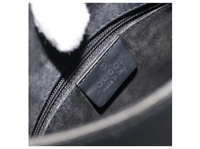 GUCCI Bamboo Hand Bag Leather Black 001 3761 - vista 16