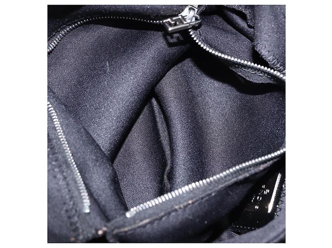 FENDI Mamma Baguette Shoulder Bag Cotton jersey Black Silver - vista 23