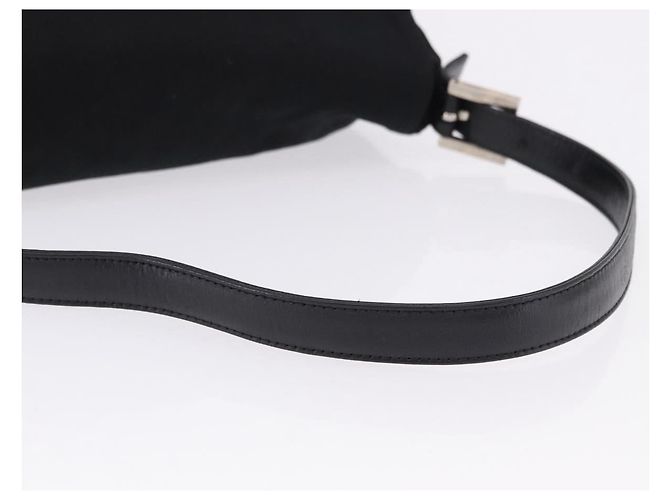 FENDI Mamma Baguette Shoulder Bag Cotton jersey Black Silver - vista 7