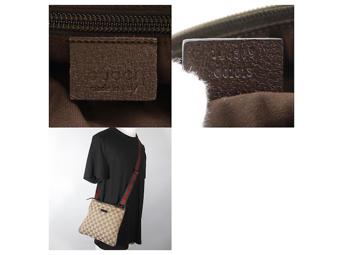 Bolsa Messenger com Zíper Gucci Web Strap em Canvas GG e couro Small Marrom - vista 6