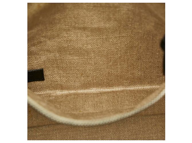 Borsa Tote Saint Laurent Rive Gauche Bianco Beige - vista 10