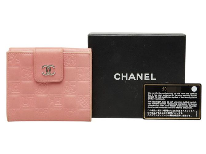 Chanel Icon Line Coco Mark Double Snap Bi-fold Wallet Silvery Pink - view 10