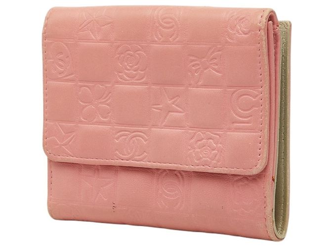 Chanel Icon Line Coco Mark Double Snap Bi-fold Wallet Silvery Pink - view 2