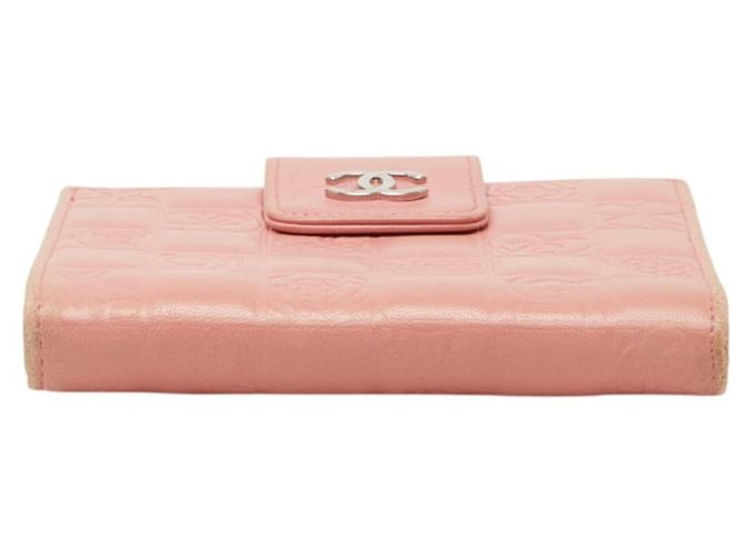 Chanel Icon Line Coco Mark Double Snap Bi-fold Wallet Silvery Pink - view 3