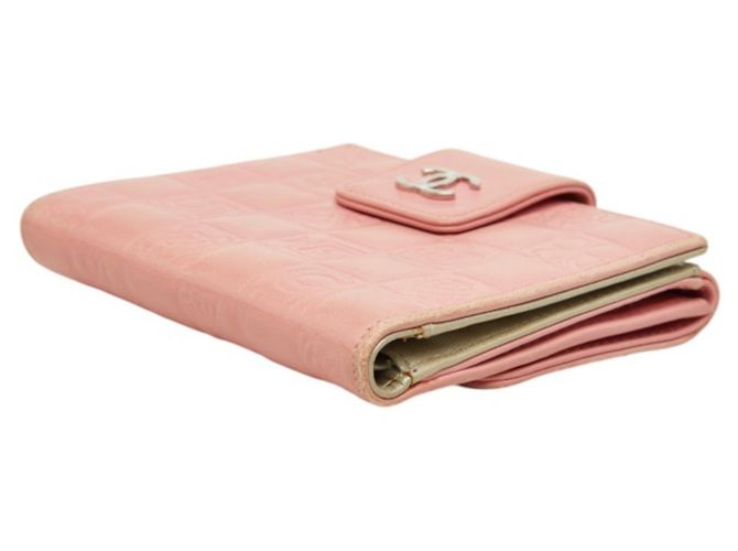 Chanel Icon Line Coco Mark Double Snap Bi-fold Wallet Silvery Pink - view 4