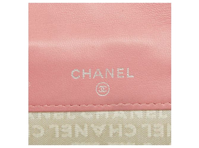 Chanel Icon Line Coco Mark Double Snap Bi-fold Wallet Silvery Pink - view 8