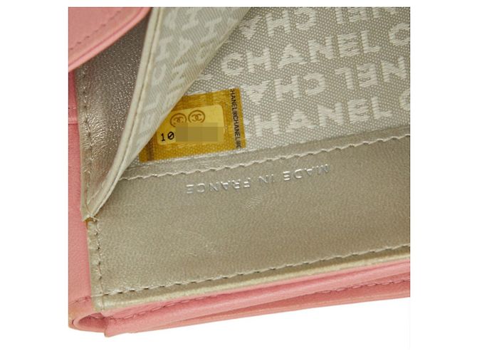 Chanel Icon Line Coco Mark Double Snap Bi-fold Wallet Silvery Pink - view 9
