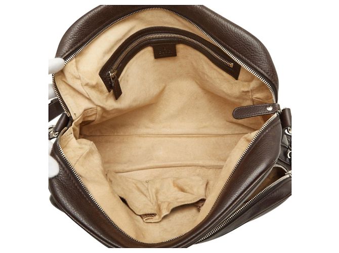 Borsa a tracolla Gucci in pelle marrone scuro - vista 10