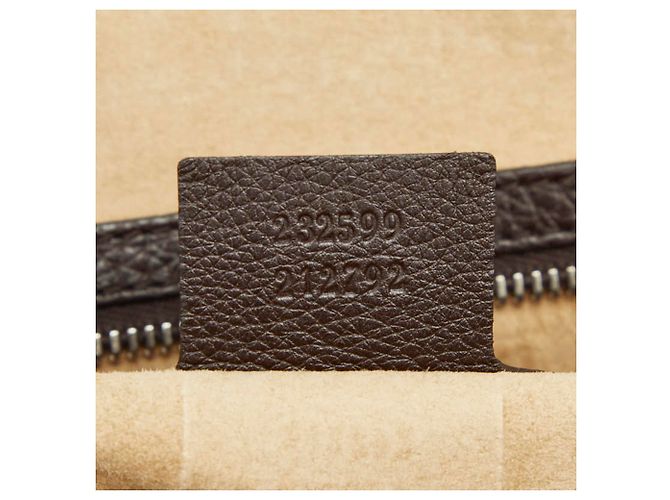 Borsa a tracolla Gucci in pelle marrone scuro - vista 12