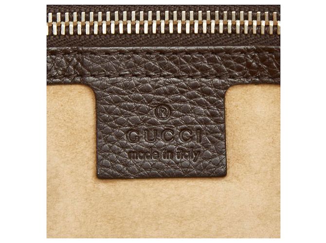 Borsa a tracolla Gucci in pelle marrone scuro - vista 13
